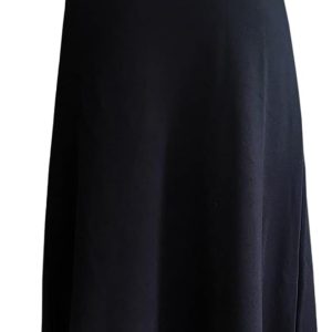 Women's Autumn Winter Fleece Lined Long Skirt Warm Soft Elastic Waist A-Line Flared Fleece Maxi Ankle Skirts with Drawstring